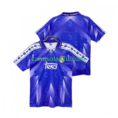 Camisolas de futebol Real Madrid Retro Equipamento Alternativa 1996 1997 Manga Curta Camisolas de futebol Real Madrid Retro Equipamento Alternativa 1996 1997 Manga Curta